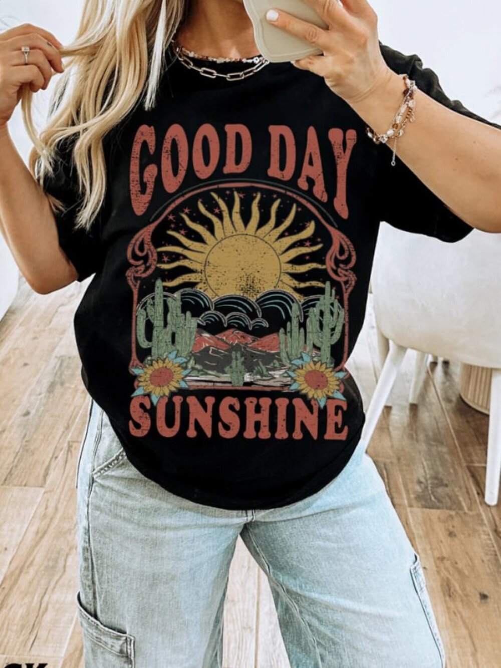 Good Day Sunshine Shirt, Sun Graphic Tee, Retro Summer Shirt